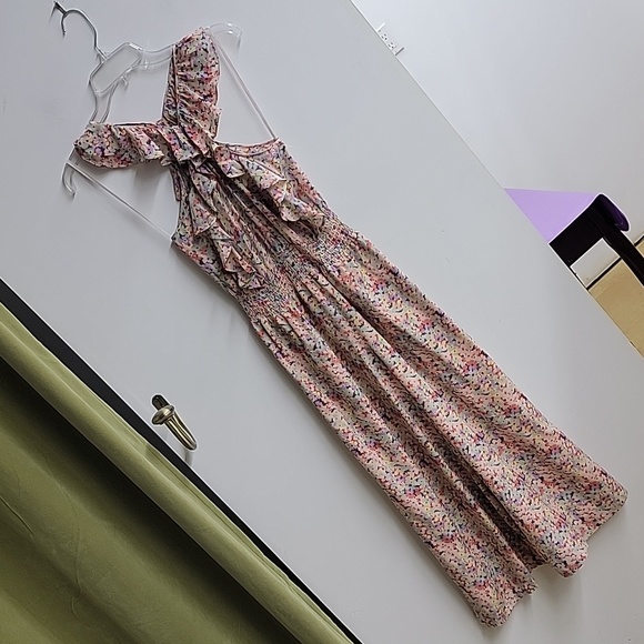 Rebecca Taylor Margo Floral Ruffle Silk Cropped Jumpsuit Size 0 (or xs) - Picture 5 of 16